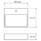 Cuba Sobrepor De Cerâmica Para Banheiro/lavabo 40x40x14 Cm
