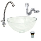 Cuba Sobrepor Plástica + Torneira Abs + Válvula Click + Sifão