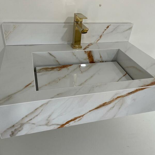 Cuba Suspensa Calacata Oro Medidas 80x40