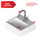 Cuba Topázio De Apoio 32x30 Com Torneira E Válvula Abs Cromada