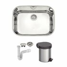 Cuba Tramontina Aria Maxi 40x40 Escovado + Lixeira Tramontina