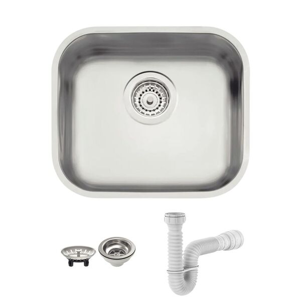 Cuba Tramontina Lavínia 40x34 94020102 Inox Acetinado + Sifão