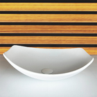 Cuba Vidro Oval Chanfrada 46cm Branco Fosco