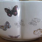 Cuba Vintage Redonda Sobrepor Porcelana Ondulada Borboletas