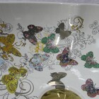 Cuba Vintage Redonda Sobrepor Porcelana Ondulada Borboletas