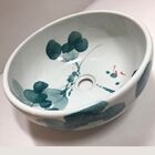 Cuba Vintage Retrô Redonda Cerâmica Branca Com Flores