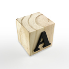 Cubo De Madeira Pinus Enfeite Alegria 6x6 Cm