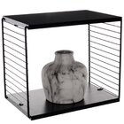 Cubo Decorativo De Madeira E Aço De Parede Preto/preto