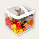Cubo Organizador Plástico Transparente 8L 20x20x20cm com Zíper Casa e Ordem