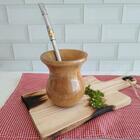 Cuia Bago De Touro Em Madeira De Imbuia Lisa Envernizada Cuia