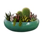 Cuia Cerâmica Adenium Verde 8,5x29cm Bella Art