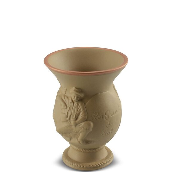 Cuia De Cerâmica  Rio Grande Do Sul Alto Relevo Ocre Ceraflam