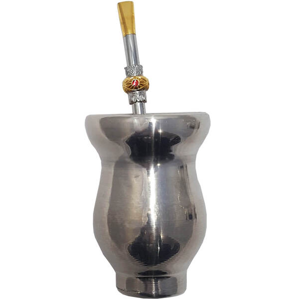 Cuia E Bomba Metal Chimarrão Mate Terere Mini Para Criança