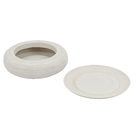 Cuia Plástico Relevo 10x23cm Branco Vasart