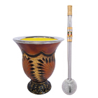 Cuia Tradicional Gaúcha Porongo Bocal De Aço Inox Folheira Fl