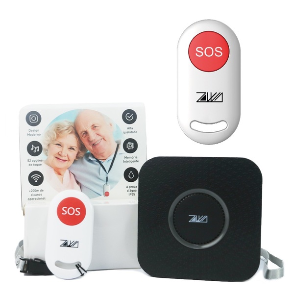 Cuidador Idoso Botao SOS Alarme Emergencia Alcance 200m A Pro