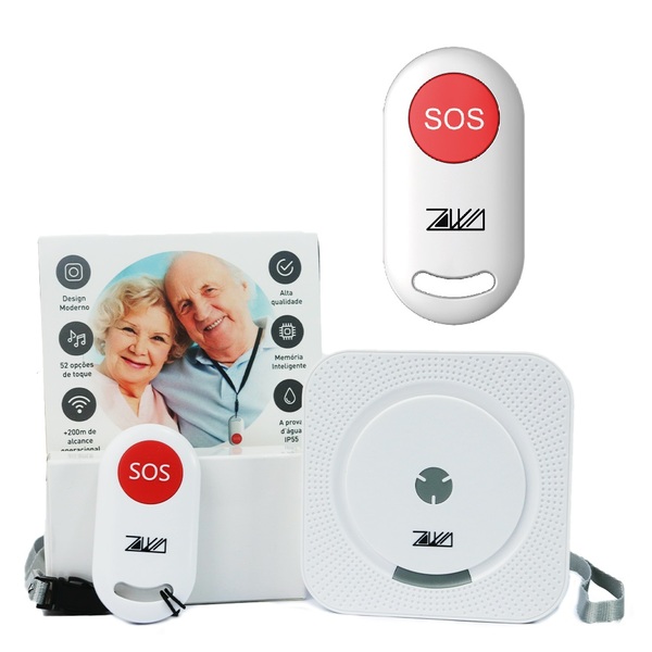 Cuidador Idoso Botao SOS Alarme Emergencia Alcance 200m A Pro