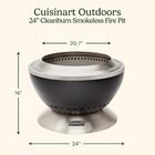 Cuisinart Fire Pit Cleanburn 24" Aço Inox Portátil Com Bandej