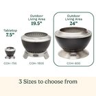 Cuisinart Fire Pit Cleanburn 24" Aço Inox Portátil Com Bandej