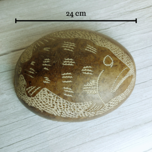 Cuíte/Cuia Decorada XG 24cm Tikuna - Peixe - Amazônia