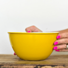 Cumbuca Em Cerâmica Com 1,5 Litros De Capacidade Amarela - Mo