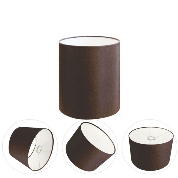 Cúpula Abajur Cilíndrica Cp-7001 Ø13x15cm - Café