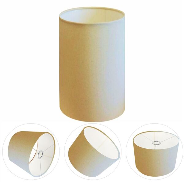 Cúpula Abajur Cilíndrica Cp-7002 Ø13x30cm Algodão Crú