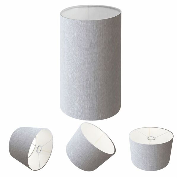 Cúpula Abajur Cilíndrica Cp-7002 Ø13x30cm Rustico Cinza