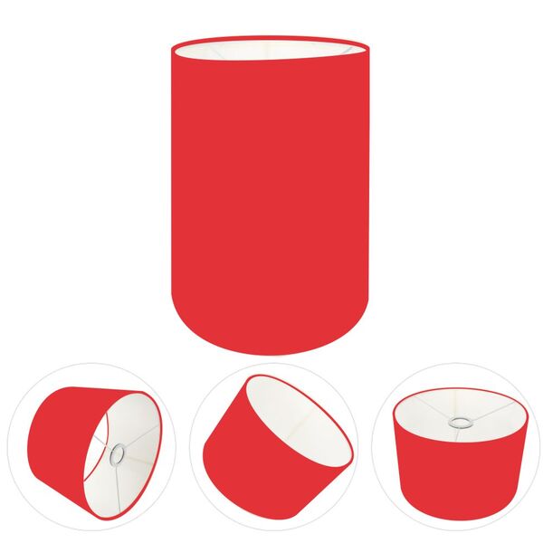 Cúpula Abajur Cilíndrica Cp-7006 Ø18x25cm Vermelho