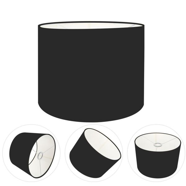 Cúpula Abajur Cilíndrica Cp-7016 Ø35x30cm Preto