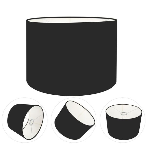 Cúpula Abajur Cilíndrica Cp-7019 Ø40x30cm Preto