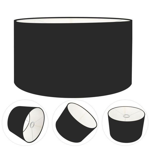 Cúpula Abajur Cilíndrica Cp-7027 Ø55x30cm Preto