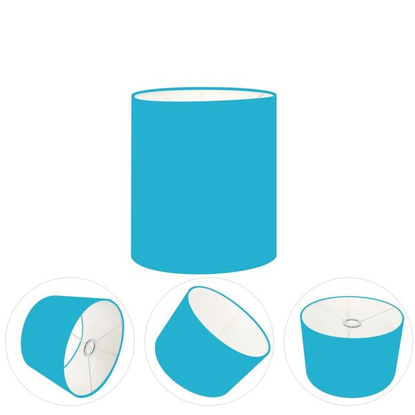 Cúpula Abajur Cilíndrica Cp-8001 Ø13x15cm Azul Turquesa
