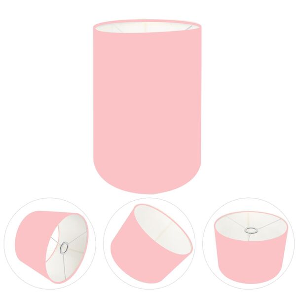 Cúpula Abajur Cilíndrica Cp-8006 Ø18x25cm Rosa Bebê