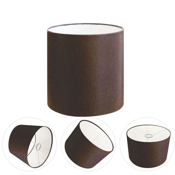 Cúpula Abajur Cilíndrica Cp-8008 Ø20x25cm Café