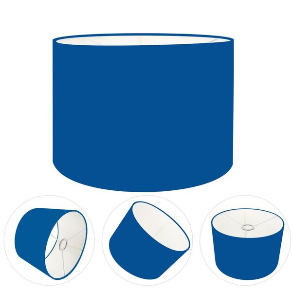 Cúpula Abajur Cilíndrica Cp-8017 Ø40x21cm Azul Marinho
