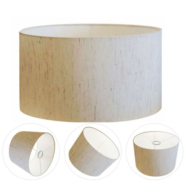 Cúpula Abajur Cilíndrica Cp-8023 Ø50x21cm Linho Bege