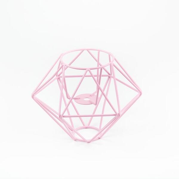 Cúpula Abajur Diamante Tamanho Padrão Rosa Bebe