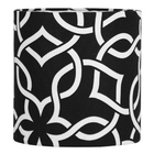 Cúpula Cilindrica  De Abajur Tecido Elos Preto 15x16cm