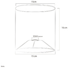 Cúpula Cilindrica  De Abajur Tecido Shantung Cinza 15x16cm
