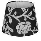 Cúpula De Abajur Floral Prata 20x16cm