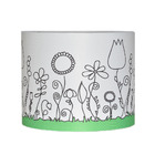 Cúpula para Colorir Cilíndrica Pequena Tecido Flores Espaço Luz