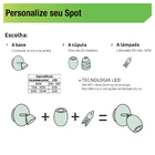 Cúpula para Spot Personalizado Prata Scido Inspire