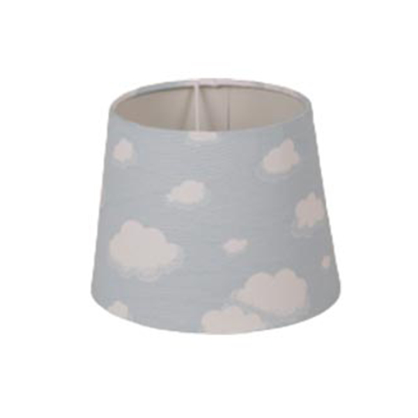 Cúpula Cônica Azul e Branco Plástico e Fibra e Tecido 14x18x14cm Primor