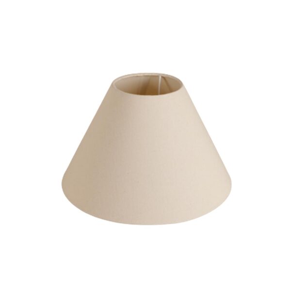 Cúpula Cônica Pequena Bege Tecido e Plástico 16x25x25cm Primor