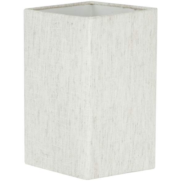 Cúpula Quadrada De Abajur Tecido Linho Claro 12x20cm