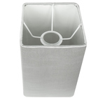 Cúpula Quadrada De Abajur Tecido Shantung Cinza 12x20cm