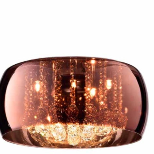 Cupula Vidro Cobre Pendente Soho Pd002co Somente Vidro