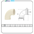 Curva 90° Serie R Curta Com Bolsas Dn 75 Amanco