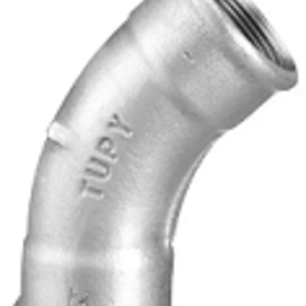 Curva Metal Galvanizado Femea 45° 1.1/2 Polegada Tupy Tupi